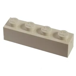 Modulex Brick 1 x 4 with M on Stud / Modulex White