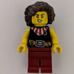 Pirate, Black Vest, Dark Red Legs, Dark Brown Hair