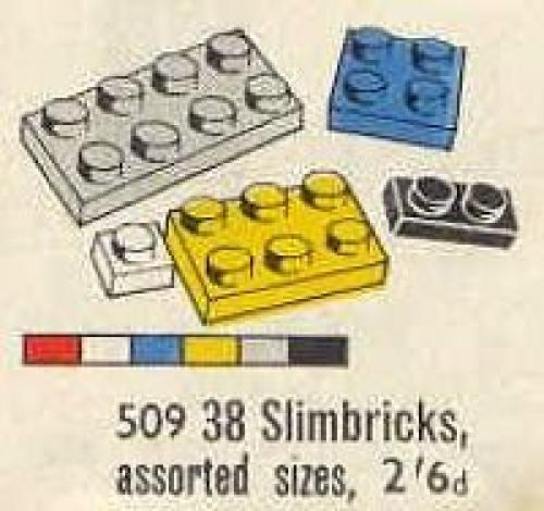Lego 38 Slimbricks Assorted Sizes