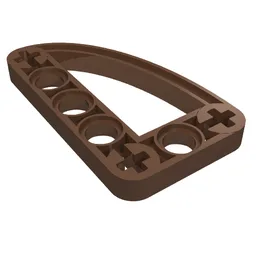 Technic Beam 3 x 5 L-Shape with Quarter Ellipse Thin / Brown