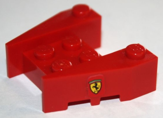 Lego Wedge 3 1/2 x 4 with Stud Notches with Ferrari Logo Narrow Pattern on Both Sides (Stickers) - Sets 8362 / 8375 / 8654 / 8672 / 8673