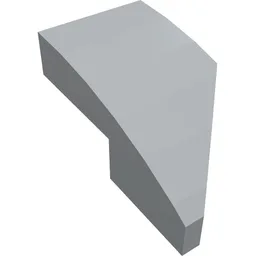 Brick Wedged, Curved 2 x 1 with Stud Notch Left / Light Bluish Gray