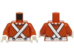 Torso Shirt over Striped Undershirt, White Pants with Crossed Suspenders Pattern / Dark Orange Arms / White Hands