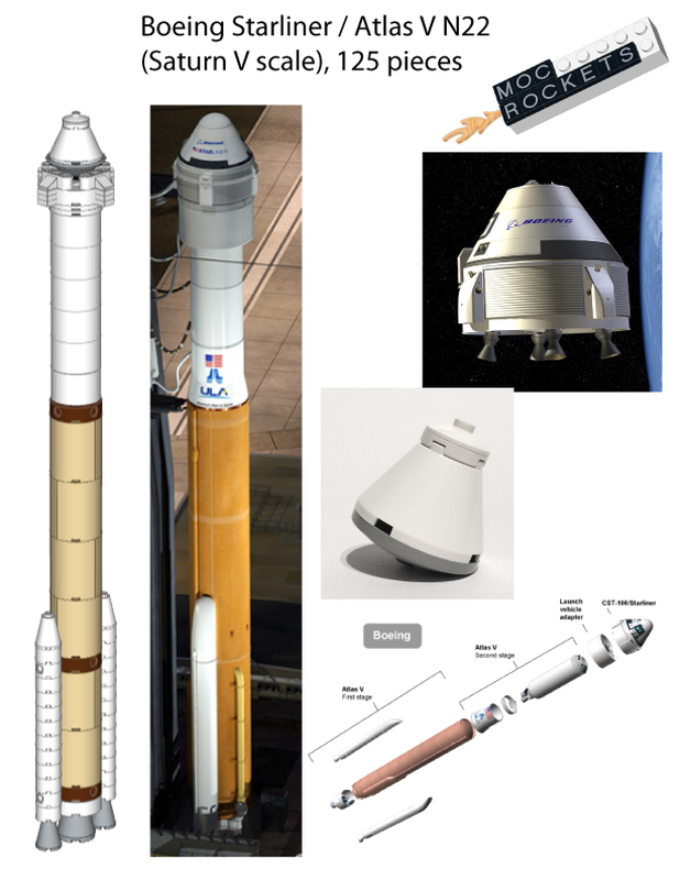 Lego Boeing Starliner \ Atlas V N22 (Saturn V scale)