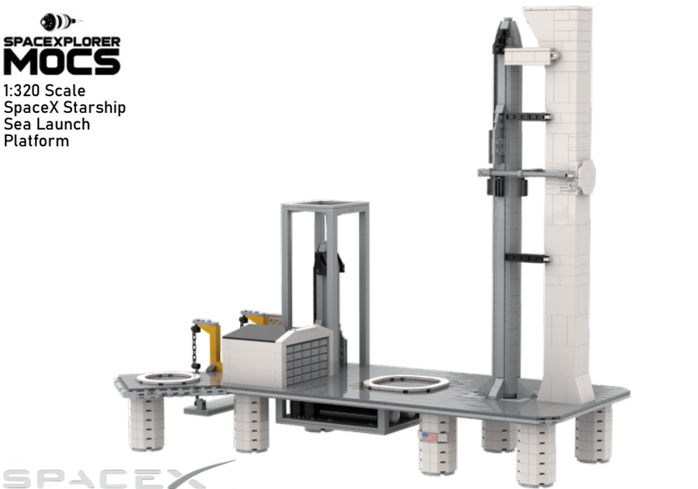 Lego 1:320 Scale SpaceX Starship Sealaunch Platform