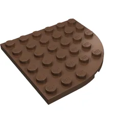 Plate Round Corner 6 x 6 / Brown