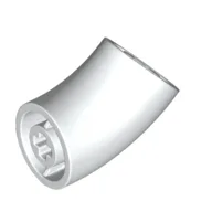 Brick Round 2 x 2 D. Tube with 45° Elbow and Axle Holes (Crossholes) at Each End [SHORT] / White
