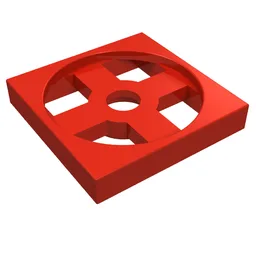 Turntable 2 x 2 Plate, Base / Red