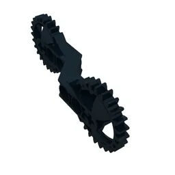 Technic Arm 1 x 7 x 3 with Gear Ends / Black