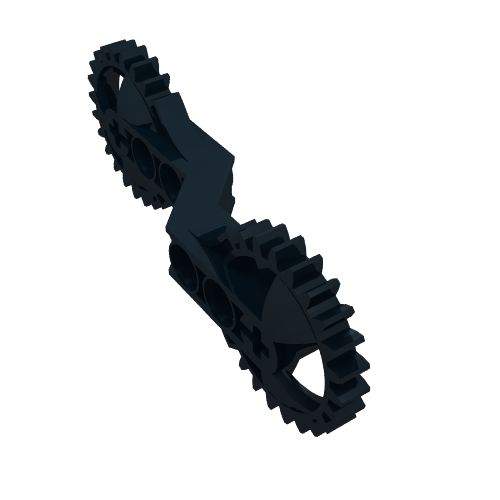 Lego Technic Arm 1 x 7 x 3 with Gear Ends / Black