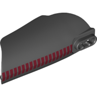 Lego Large Figure Limb Cover, Armor with Ball Joint Socket and 2 Holes with Dark Red Stripes print / Black
