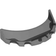Windscreen 3 x 6 x 1 Curved with Rectangular Stud Holder in Bottom / Trans-Black