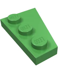 Wedge Plate 3 x 2 Left / Bright Green