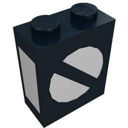 Brick 1 x 2 x 2 with Train Point Print