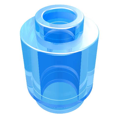 Lego Brick Round 1 x 1 Open Stud / Trans-Medium Blue