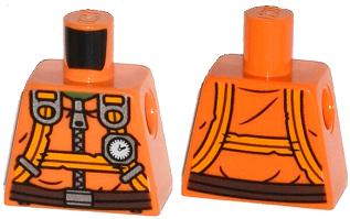 Lego Torso Jumpsuit with Zipper, Harness Straps, Altimeter and Brown Belt Pattern