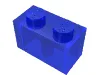Brick 1 x 2 / Trans-Dark Blue