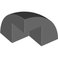 Lego Brick Round Corner, Curved 2 x 2 x 1 2/3 Quarter Dome with 1 Cutout / Dark Bluish Gray