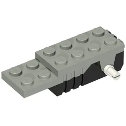 Light Gray Pullback Motor 6 x 2 x 1 1/3 with Black Base, White Shafts (Motor 1) / Light Gray