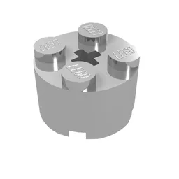 Brick Round 2 x 2 with Axle Hole / Chrome Silver