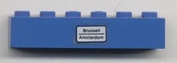 Brick 1 x 6 with 'Brussell - Amsterdam' Pattern (Sticker) - Set 7715