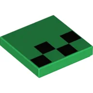 Tile 2 x 2 with Minecraft Pixels Black Squares Print / Green