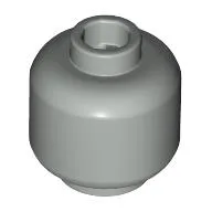 Minifig Head [Plain] [Hollow Stud] / Light Gray