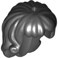 Lego Hair Long with Curls at Ends / Black