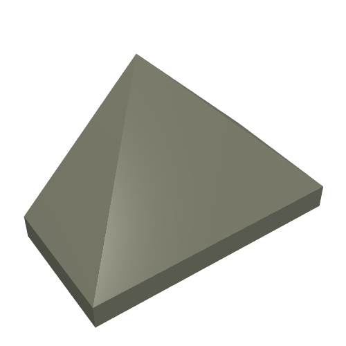 Lego Brick Sloped 45° 2 x 1 Triple with Ovoid Bottom Pin / Dark Gray