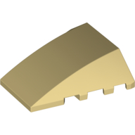 Lego Brick Wedged, Curved 4 x 4 No Top Studs / Tan