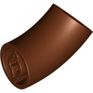 Lego Brick Round 2 x 2 D. Tube with 45° Elbow and Axle Holes (Crossholes) at Each End [LONG] / Reddish Brown