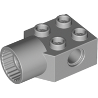 Lego Technic Brick Special 2 x 2 with Pin Hole, Rotation Joint Socket / Light Bluish Gray
