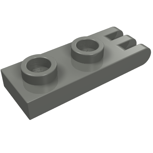 Lego Hinge Plate 1 x 2 with 3 Fingers [Hollow Studs] / Dark Bluish Gray