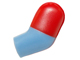 Lego Arm, Left with Molded Red Short Sleeve  Pattern