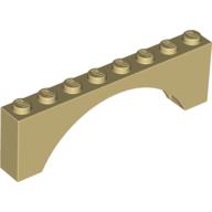 Lego Brick Arch 1 x 8 x 2 / Tan
