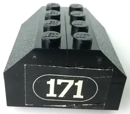 Stickered Assembly 4 x 4 x 2 with White '171' with Border on Black Background Pattern (Sticker) - Set 171