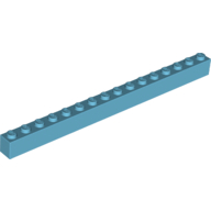 Lego Brick 1 x 16 / Medium Azure