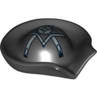Lego Hat Pirate Circular with Fold in Brim and Silver Print / Black