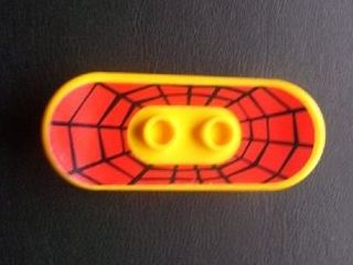 Lego Minifigure, Utensil Skateboard Deck with Black Web on Red Background Pattern (Sticker) - Set 4853