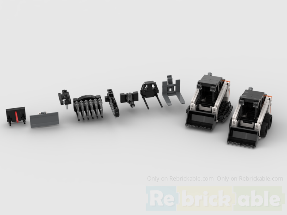 Lego Bobcat S450 Skid Steer Combo Pack With Attachments