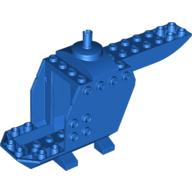 Lego Helicopter Body 4 x 14 x 5 with Top Pin / Blue
