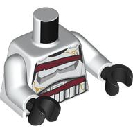 Lego Torso, Night Trooper Armor, Tan Cracks, Dark Red Straps print, White Arms, Black Hands / White