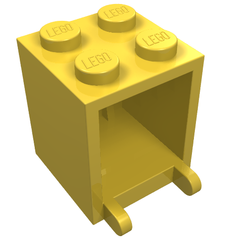 Lego Box 2 x 2 x 2 [Solid Studs] / Yellow