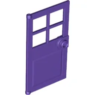Door 1 x 4 x 6 with 4 Panes and Stud Handle / Dark Purple