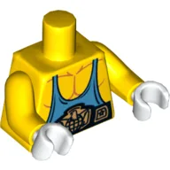 Torso, Muscles with Medium Blue Tank Top and Belt Print, Yellow Arms, White Hands / Yellow