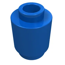 Brick Round 1 x 1 Open Stud / Blue