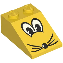 Brick Sloped 33° 3 x 2 with Eyes, Nose and Whiskers Print