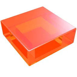 Tile 1 x 1 with Groove / Trans-Neon Orange