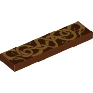 Tile 1 x 4 with Viking Snakes Knotwork Print / Reddish Brown
