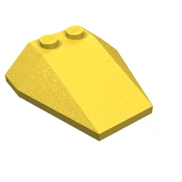 Brick Wedged, Sloped 4 x 4 Triple, No Stud Notches / Yellow